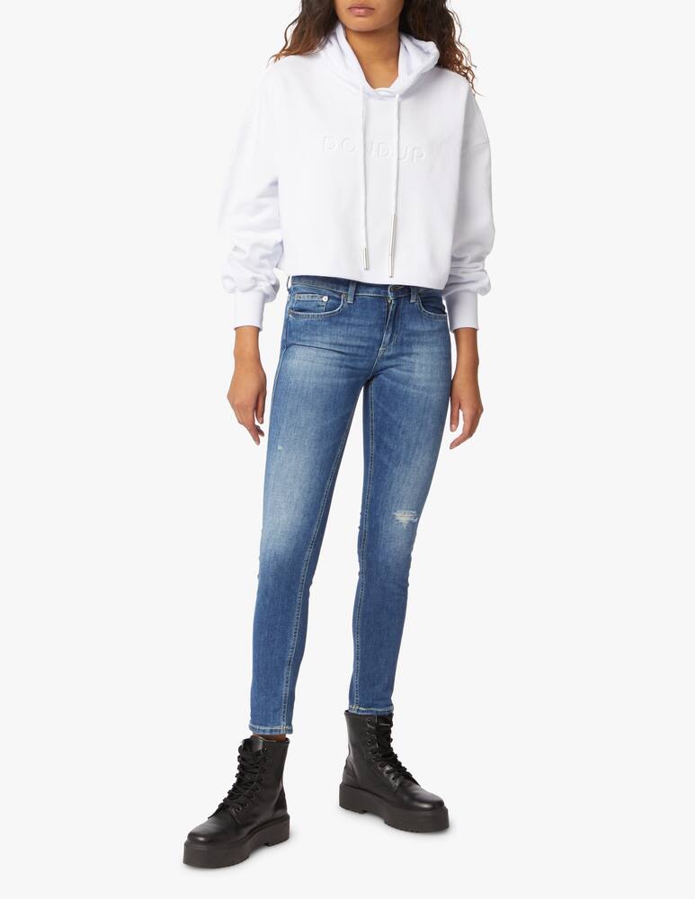 rinascente Dondup Felpa con cappuccio in cotone - bianco