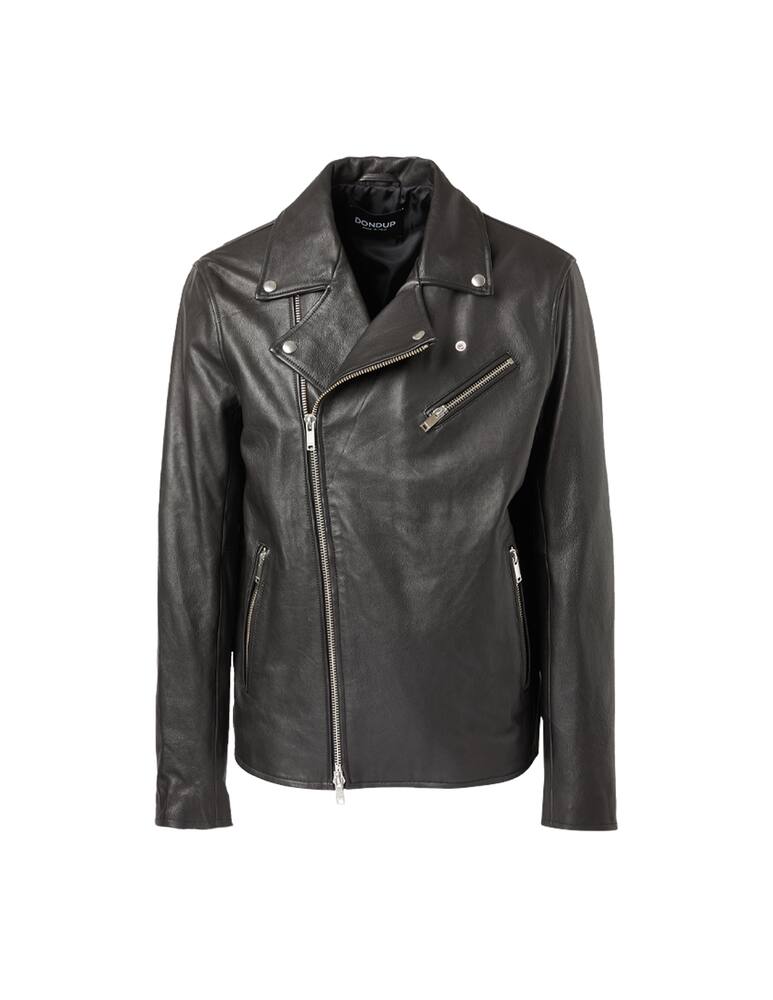 rinascente Dondup Giacca chiodo in pelle - nero