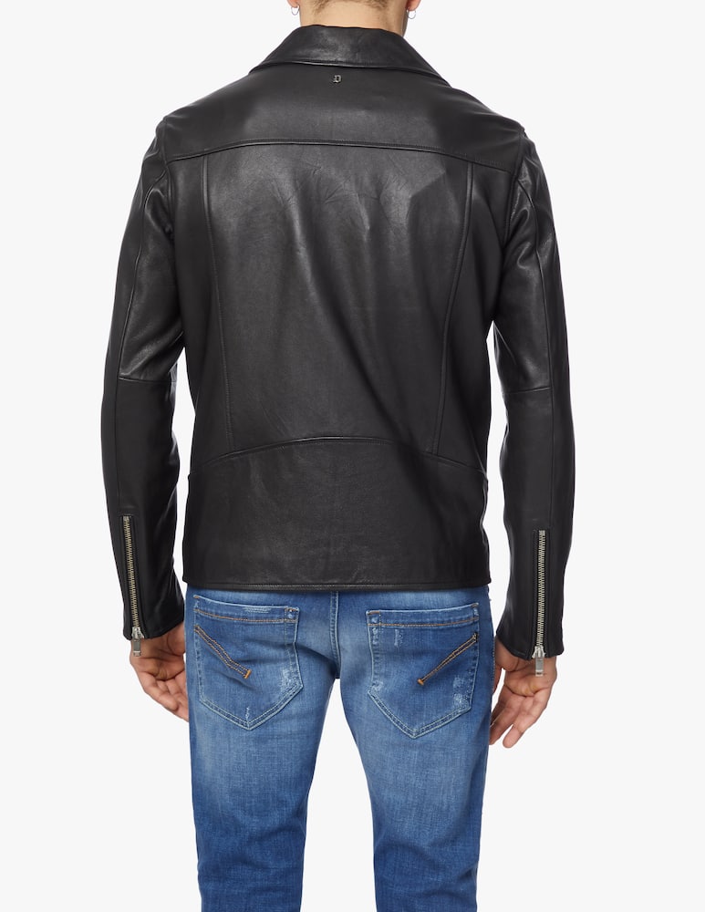 rinascente Dondup Giacca chiodo in pelle - nero