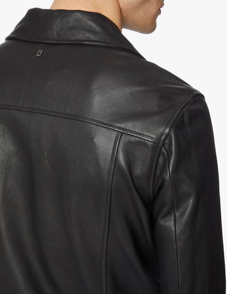 rinascente Dondup Giacca chiodo in pelle - nero