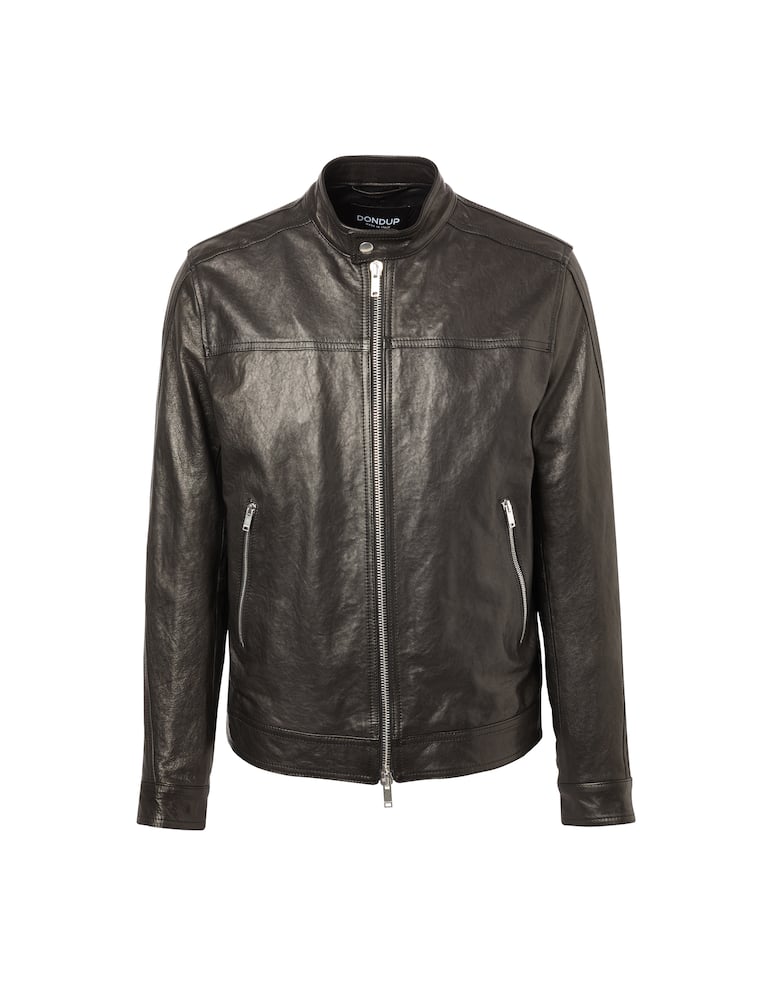 rinascente Dondup Leather biker jacket - black