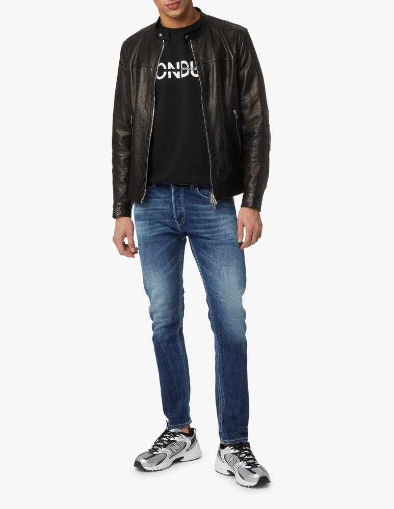 rinascente Dondup Leather biker jacket - black