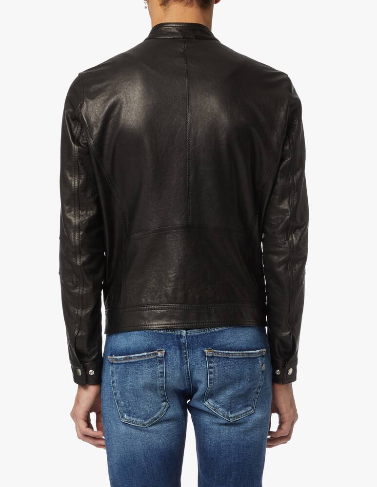 rinascente Dondup Leather biker jacket - black
