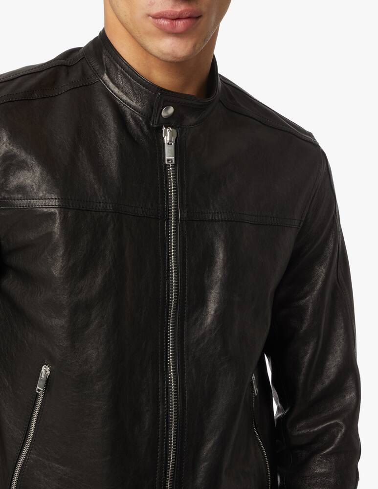 rinascente Dondup Leather biker jacket - black