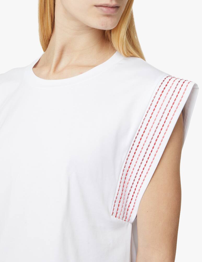 rinascente Dondup Top senza maniche in cotone - bianco