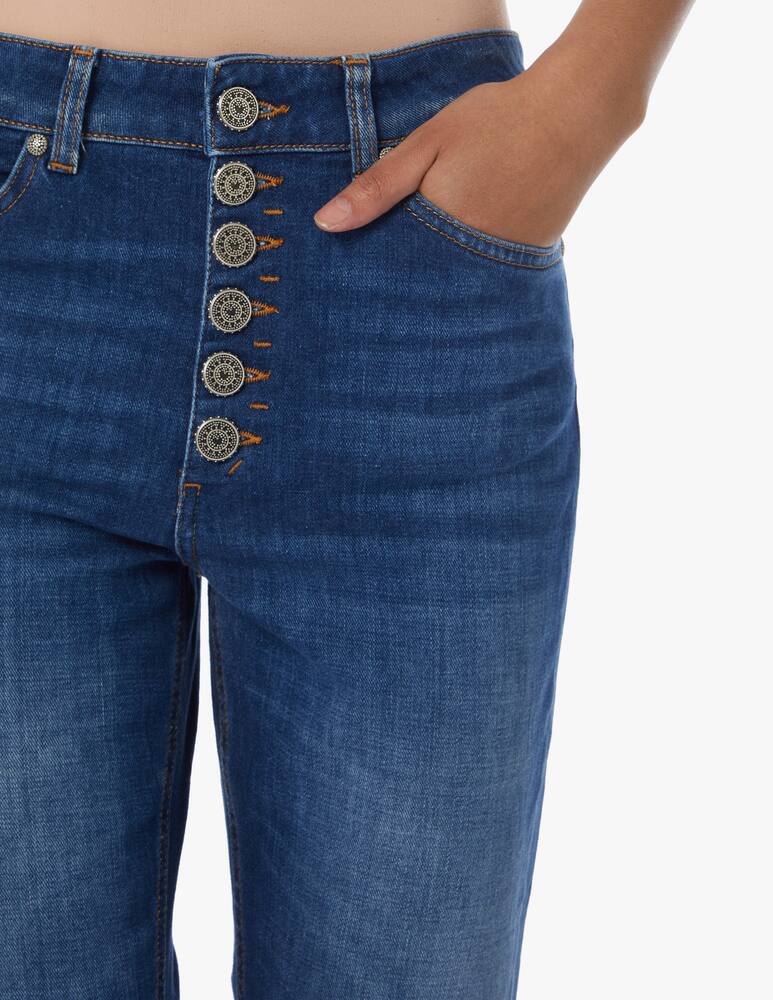 rinascente Dondup Jeans boyfriend con bottoni gioiello - blu