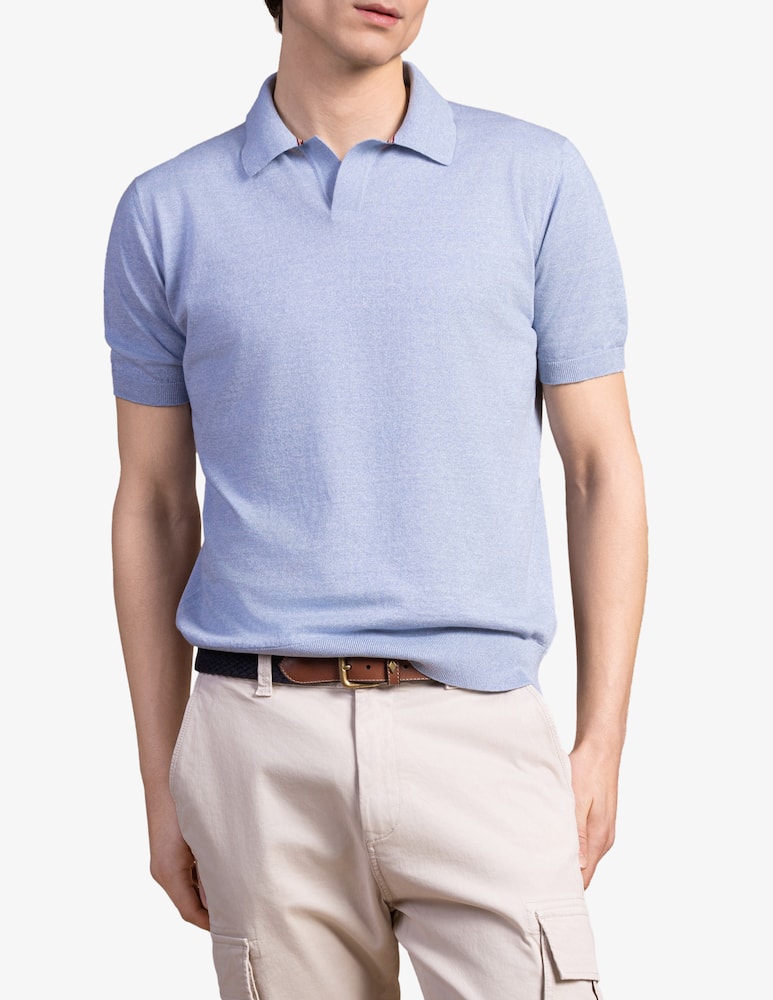 rinascente Cains Moore Polo scollo a V in cotone e lino