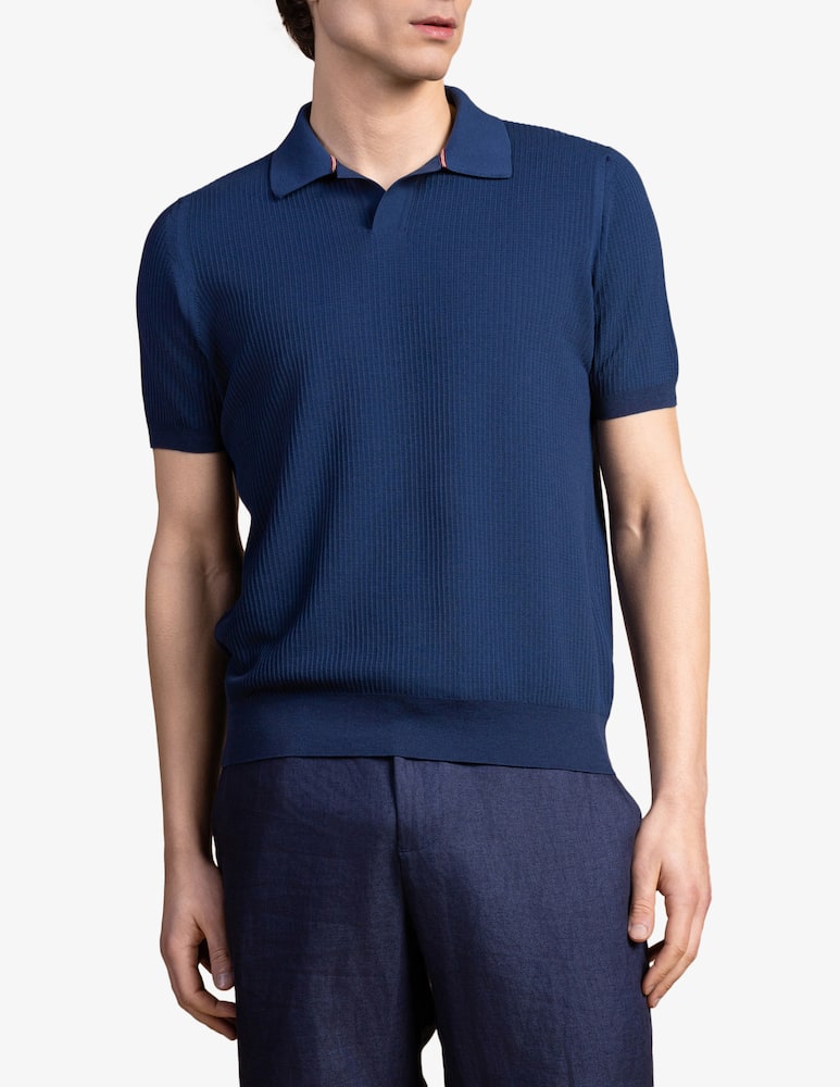 rinascente Cains Moore Polo collo a V in cotone operato