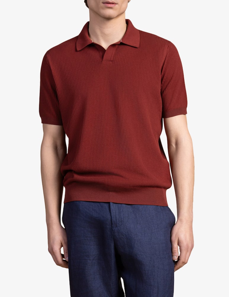 rinascente Cains Moore Polo collo a V in cotone operato