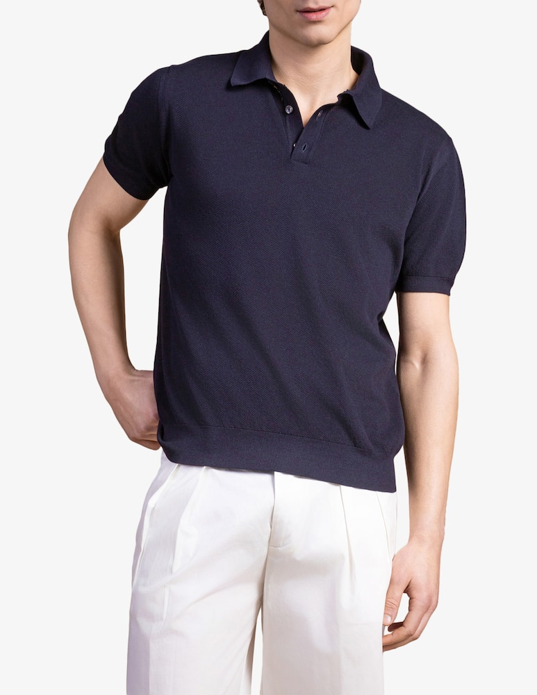 Cains Moore Honeycomb knit polo shirt - picture 1 Cains Moore Honeycomb knit polo shirt - picture 1