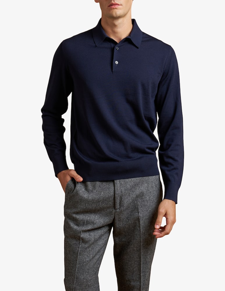 Cains Moore Polo in merino manica lunga - immagine 1 Cains Moore Polo in merino manica lunga - immagine 1