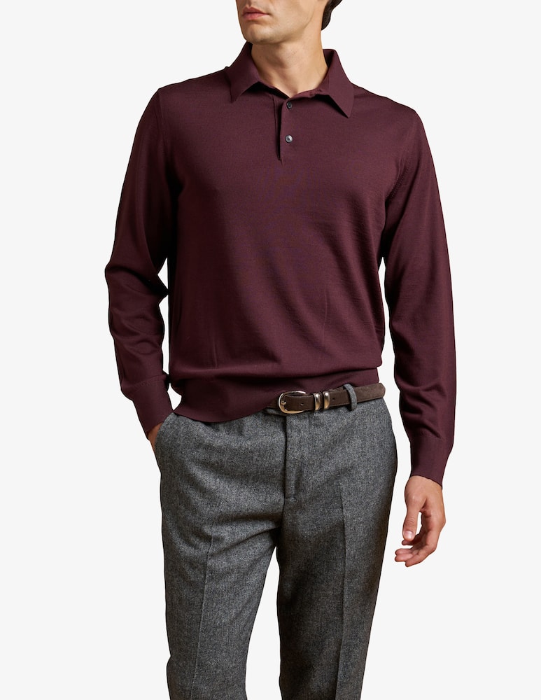 Cains Moore Polo in merino manica lunga - immagine 1 Cains Moore Polo in merino manica lunga - immagine 1