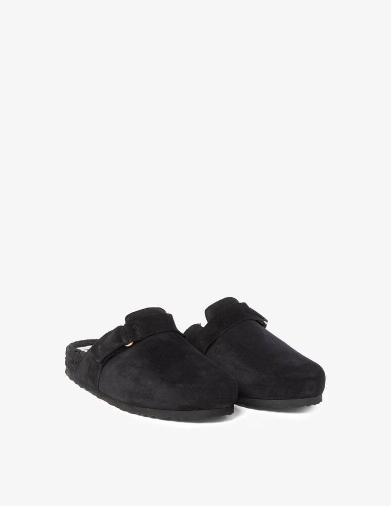 Manebì Clog mule in suede and fur - Black - picture 2 Manebì Clog mule in suede and fur - Black - picture 2