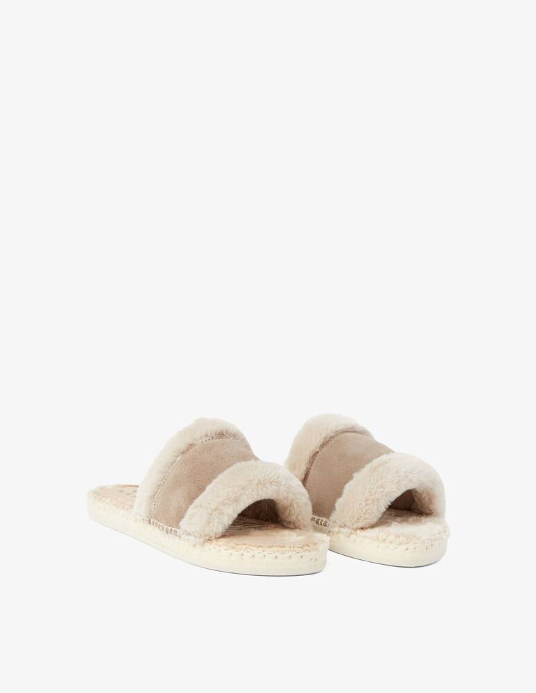 rinascente Manebì Slide in suede and fur - White