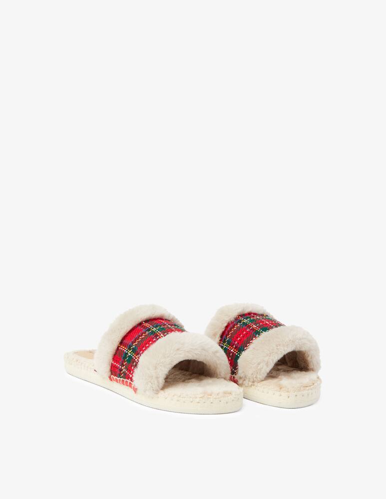 rinascente Manebì Ciabatta in camoscio e pelliccia - Bianco