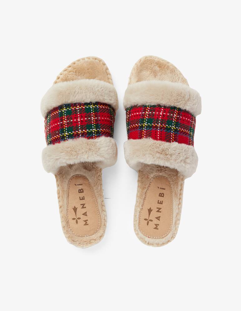 rinascente Manebì Ciabatta in camoscio e pelliccia - Bianco