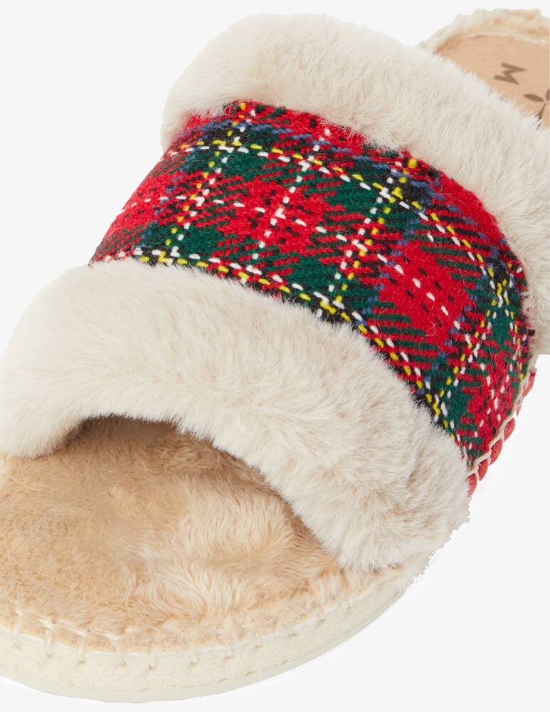 rinascente Manebì Ciabatta in camoscio e pelliccia - Bianco