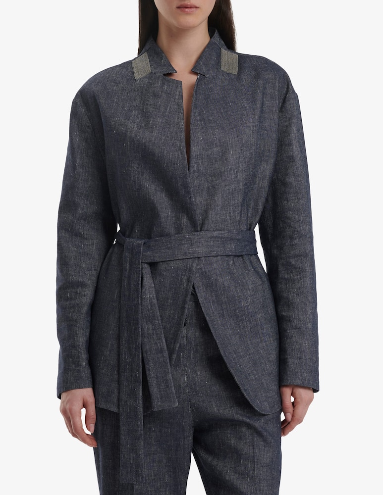 rinascente Fabiana Filippi Cotton and linen wrap jacket