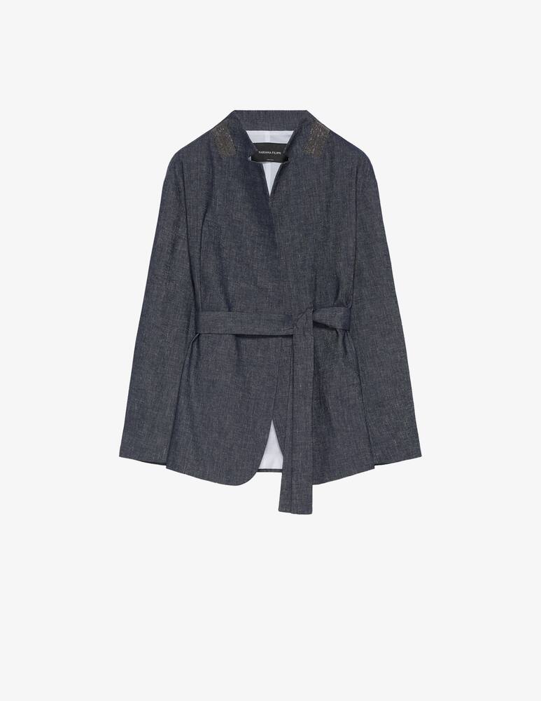 rinascente Fabiana Filippi Cotton and linen wrap jacket
