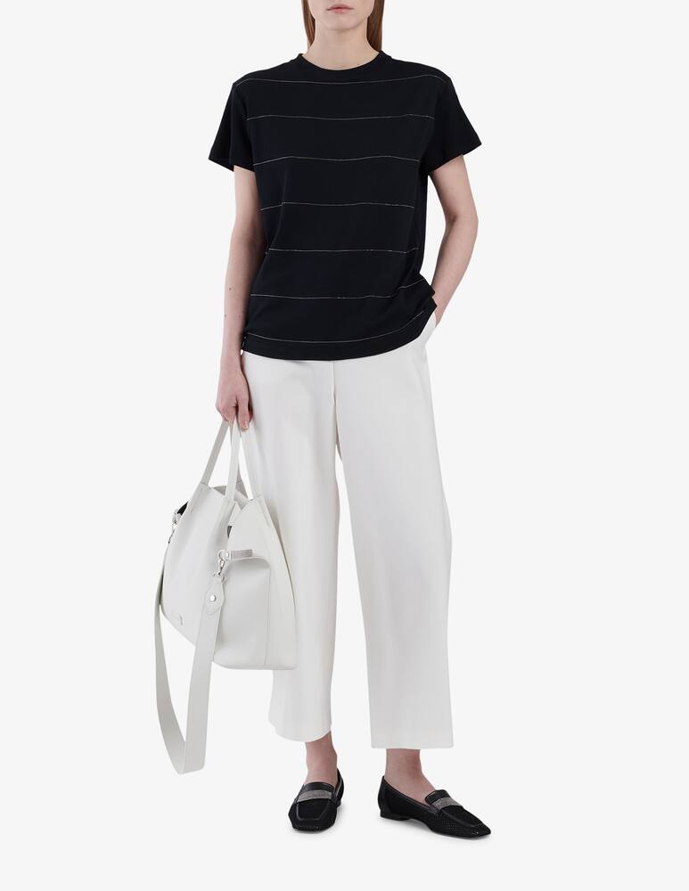 rinascente Fabiana Filippi Ribbed jersey T-shirt - Black