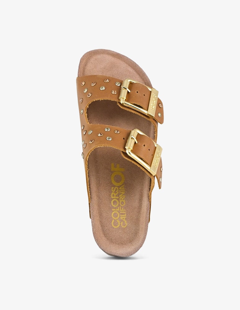 rinascente Colors Of California Flat sandal double buckle studs