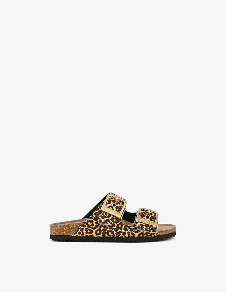 Colors Of California Leopard two-buckle sandal - picture 1 Colors Of California Leopard two-buckle sandal - picture 1