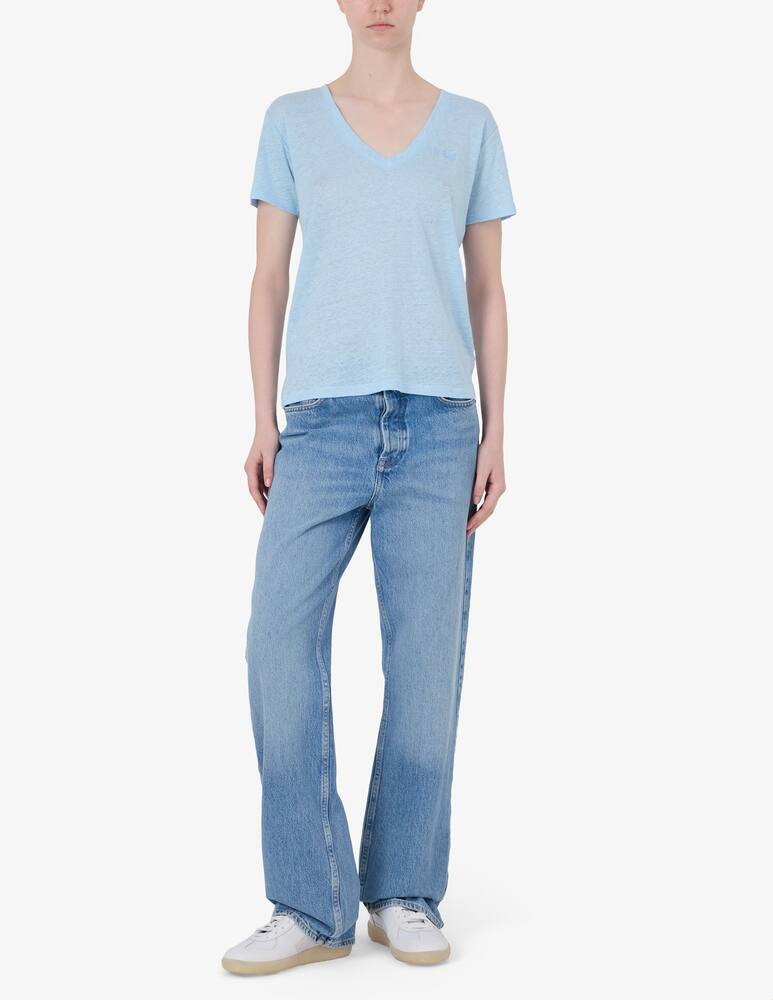 rinascente MC2 Saint Barth Eloise v-neck linen t-shirt