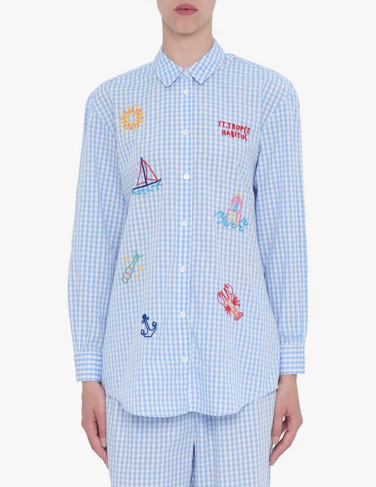 rinascente MC2 Saint Barth Embroidered cotton shirt