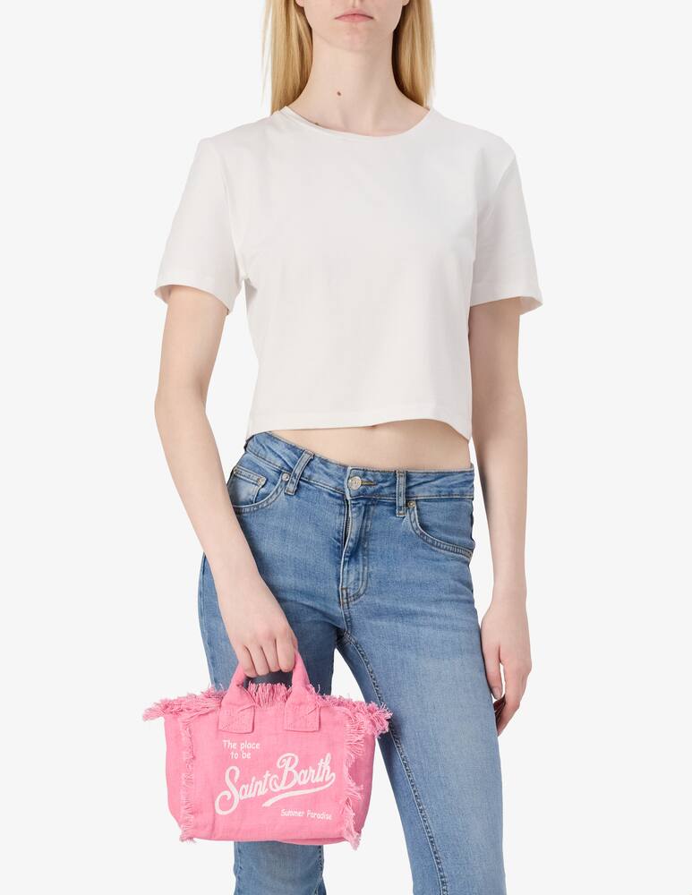 rinascente MC2 Saint Barth Borsa shoppeni mini Vanity in lino
