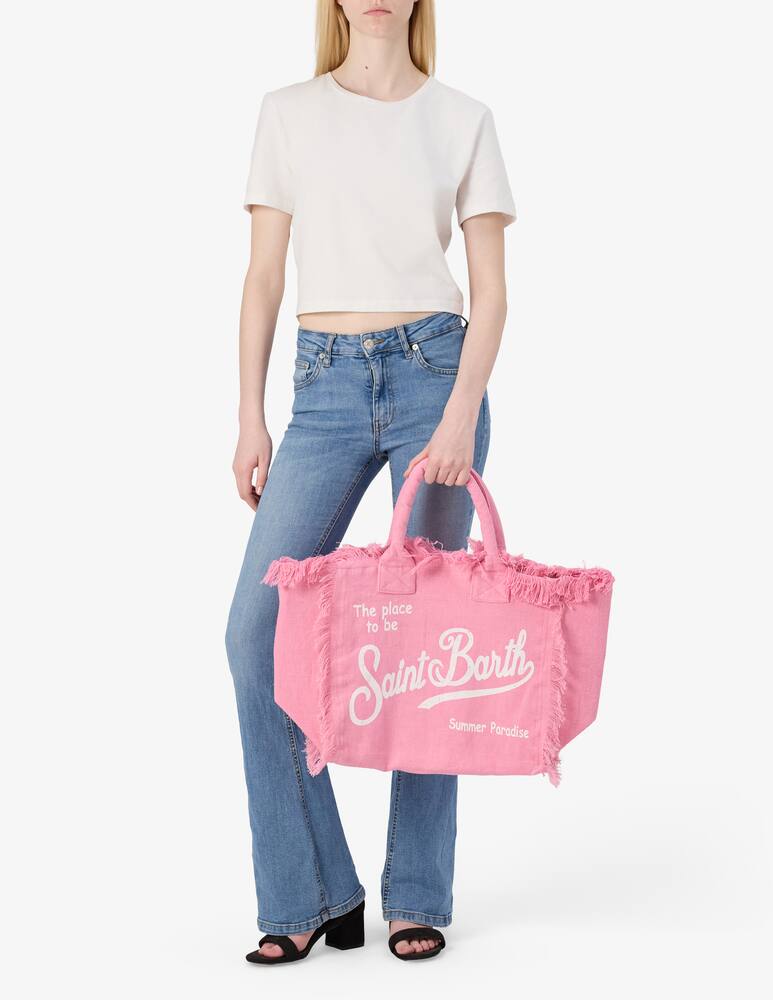 rinascente MC2 Saint Barth Vanity linen tote bag