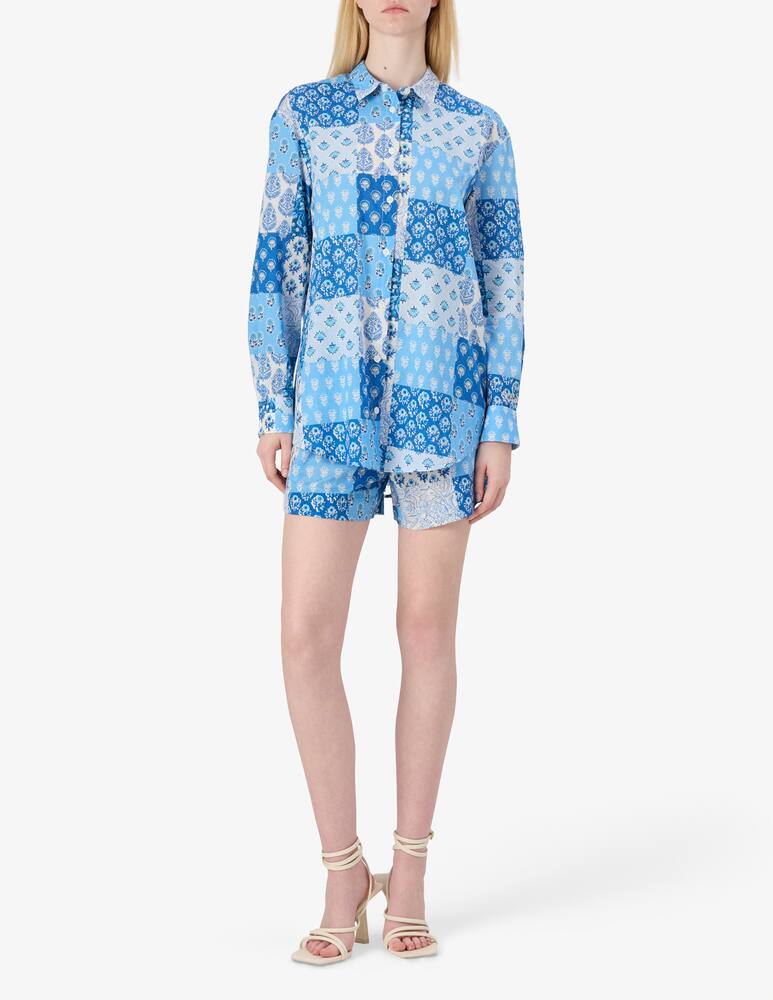 rinascente MC2 Saint Barth Patchwork linen shorts