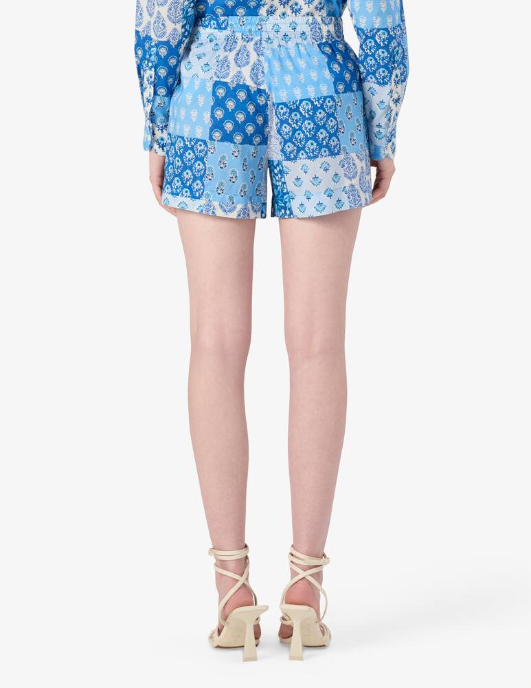 rinascente MC2 Saint Barth Patchwork linen shorts