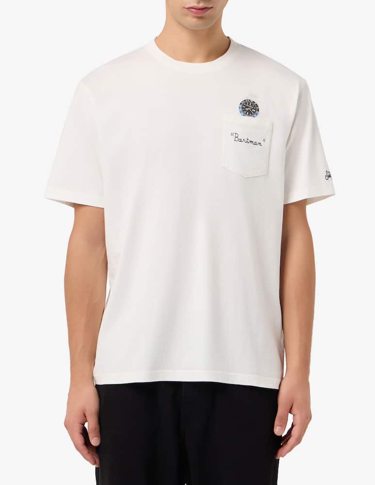 rinascente MC2 Saint Barth T-shirt Connor con tasca ricamata