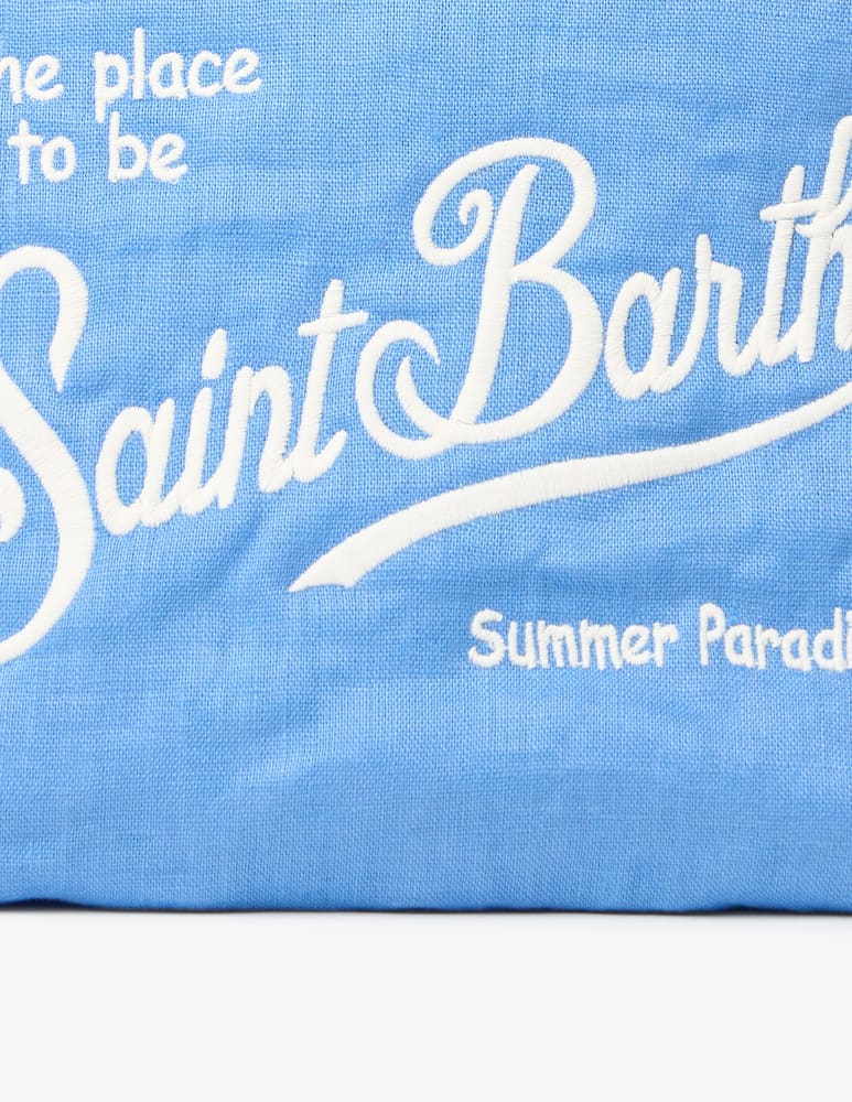 rinascente MC2 Saint Barth Linen pochette with Saint Barth logo