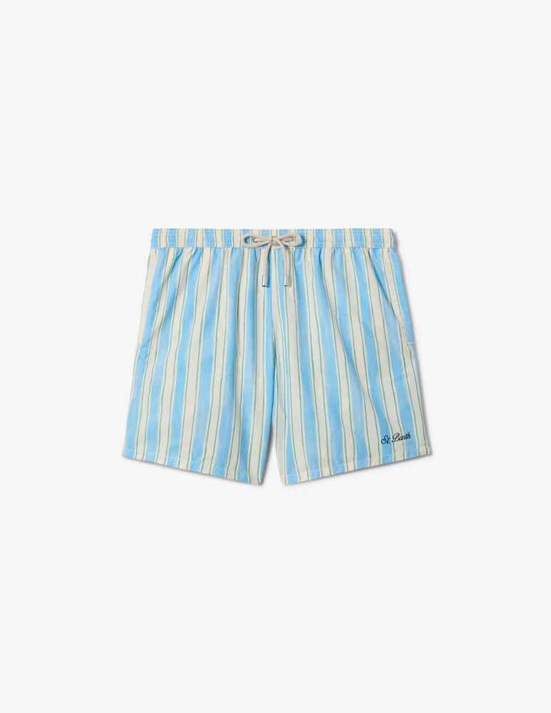 rinascente MC2 Saint Barth Striped swim shorts with flap pocket