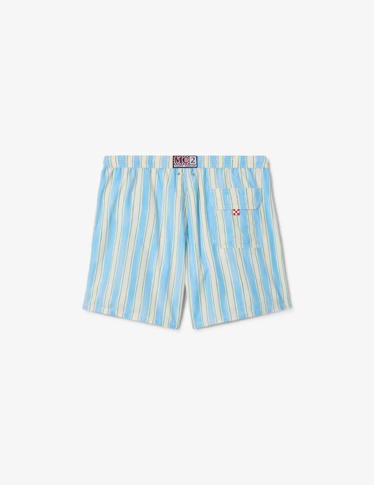 rinascente MC2 Saint Barth Striped swim shorts with flap pocket