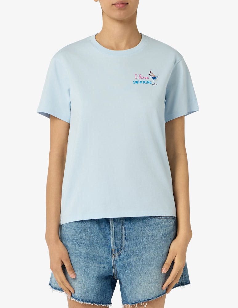 rinascente MC2 Saint Barth T-shirt cotone ricamo swimming