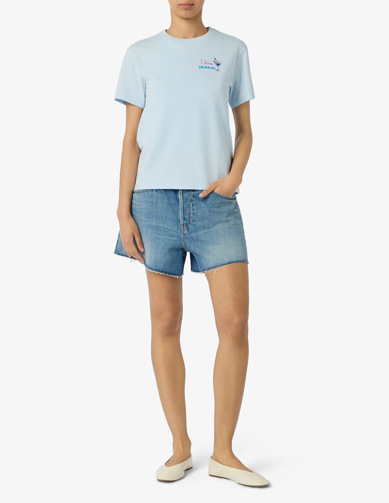 rinascente MC2 Saint Barth T-shirt cotone ricamo swimming