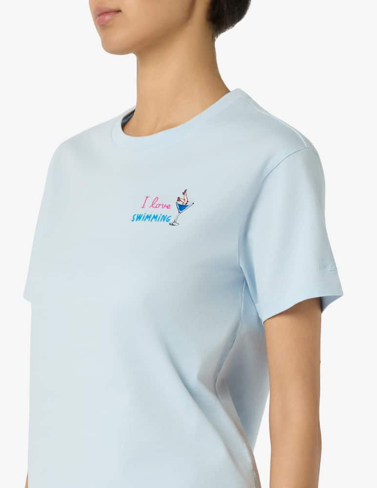 rinascente MC2 Saint Barth T-shirt cotone ricamo swimming