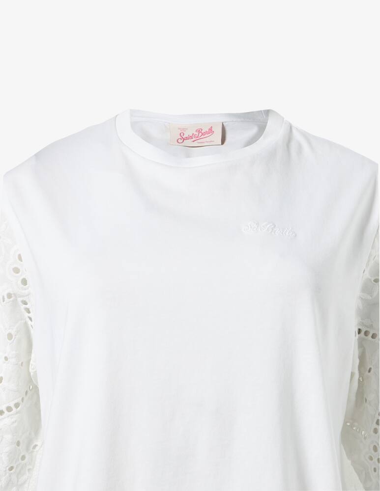 rinascente MC2 Saint Barth T-shirt con maniche sangallo