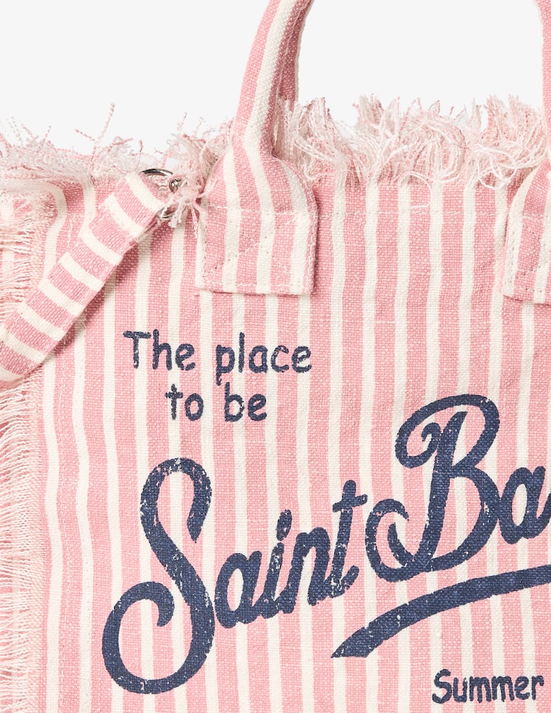 rinascente MC2 Saint Barth Striped hand bag with shoulder strap
