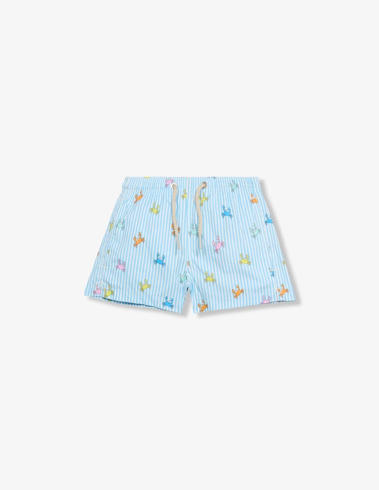 rinascente MC2 Saint Barth Crab print striped shorts