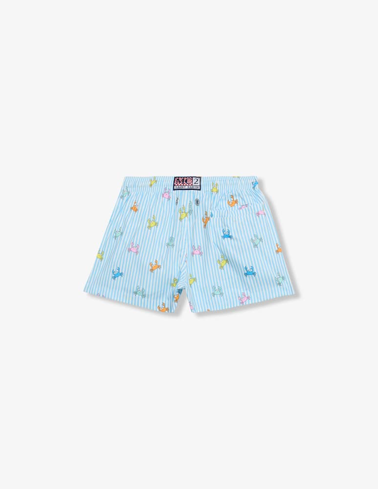 rinascente MC2 Saint Barth Crab print striped shorts
