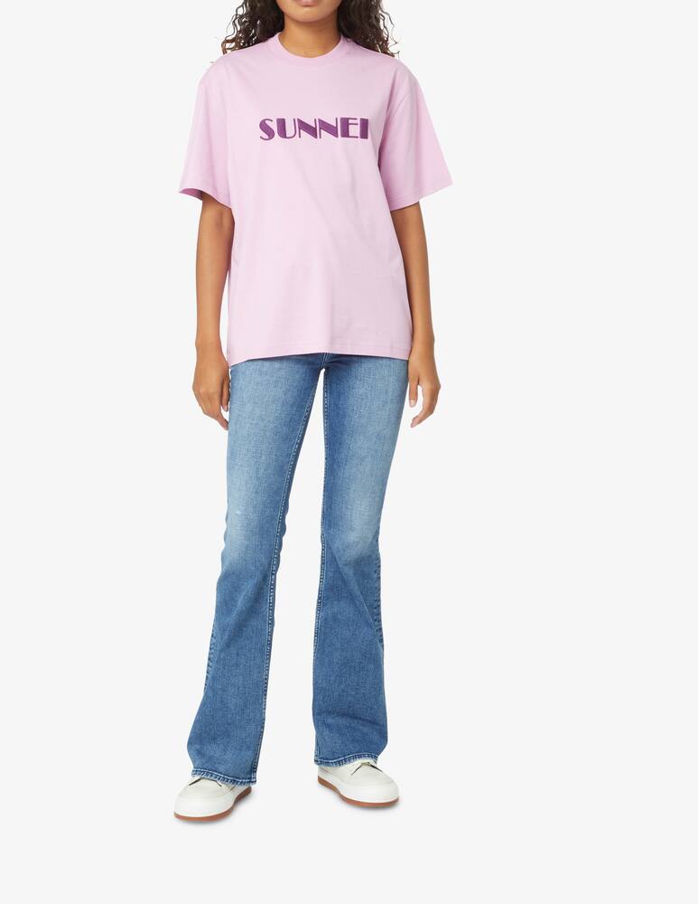 rinascente Sunnei T-shirt big logo embroidery - Pink