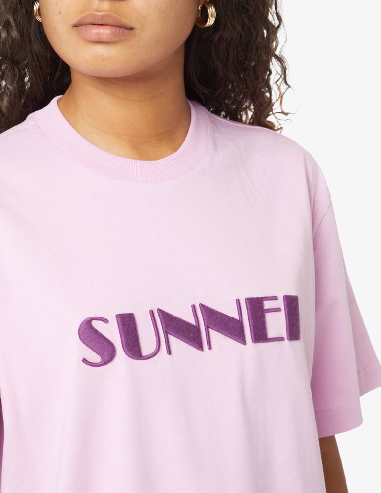 rinascente Sunnei T-shirt big logo embroidery - Pink