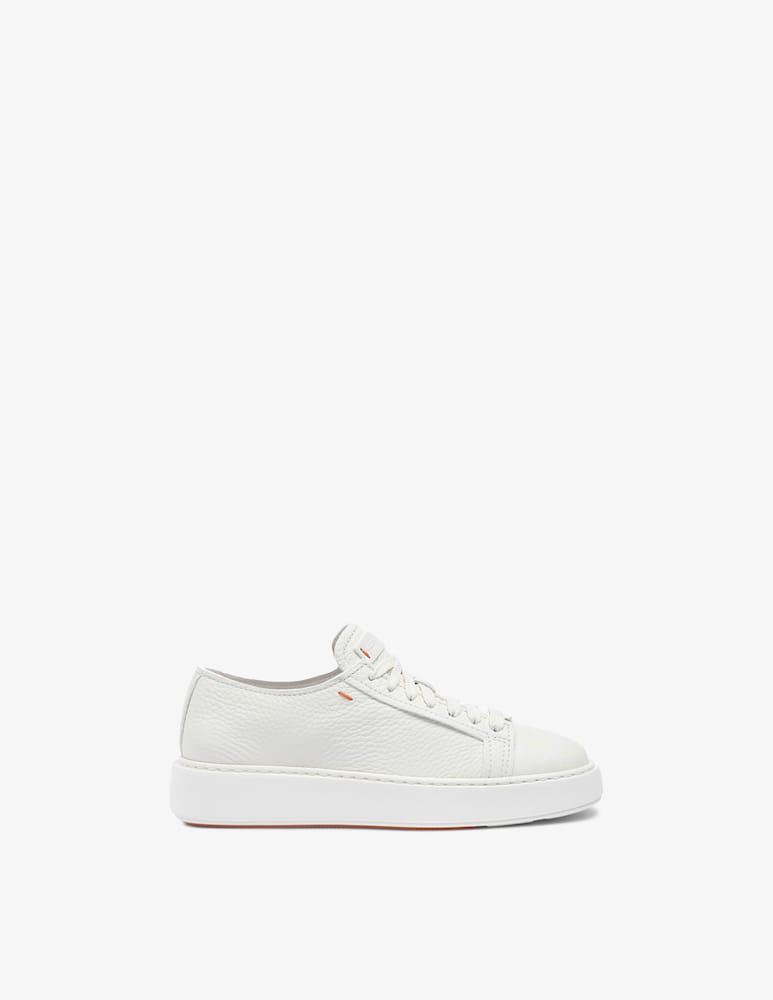 Santoni White tumbled leather sneaker - picture 1 Santoni White tumbled leather sneaker - picture 1