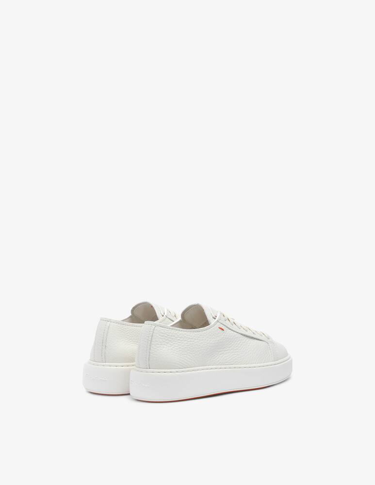 rinascente Santoni White tumbled leather sneaker