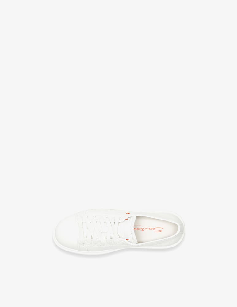Santoni White tumbled leather sneaker - picture 6 Santoni White tumbled leather sneaker - picture 6