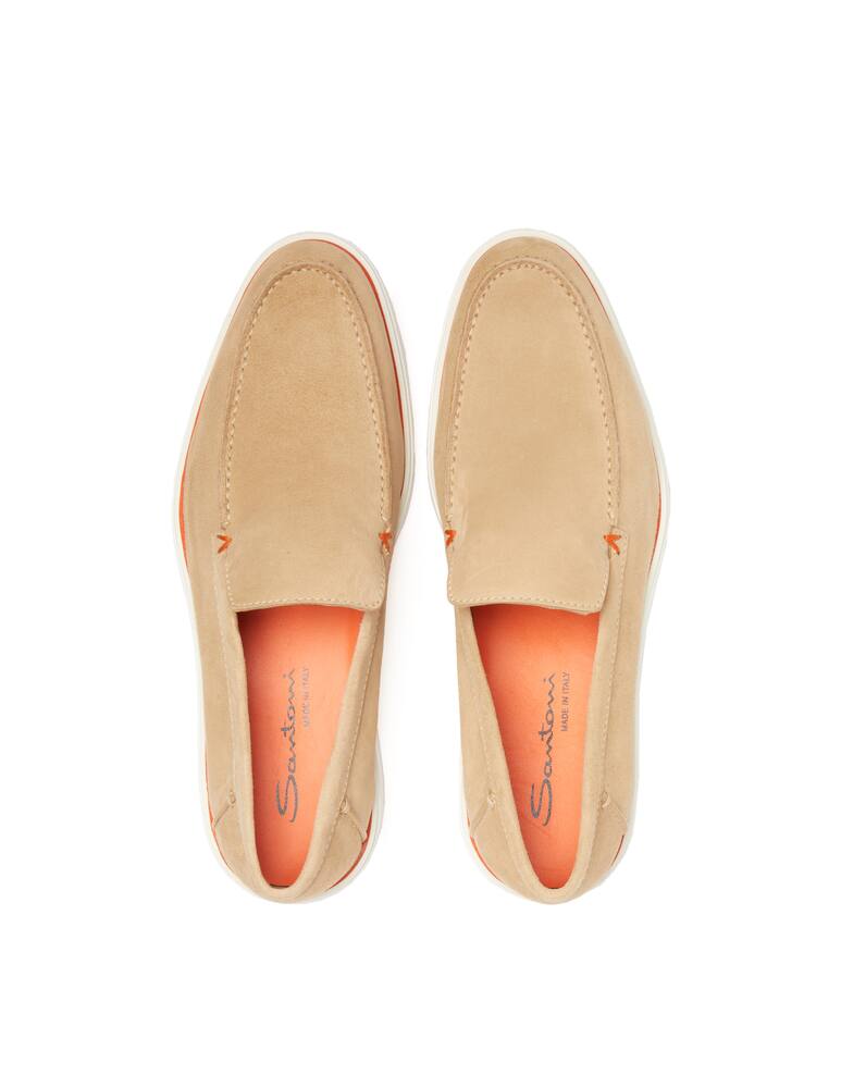 rinascente Santoni Detroit suede loafers - beige