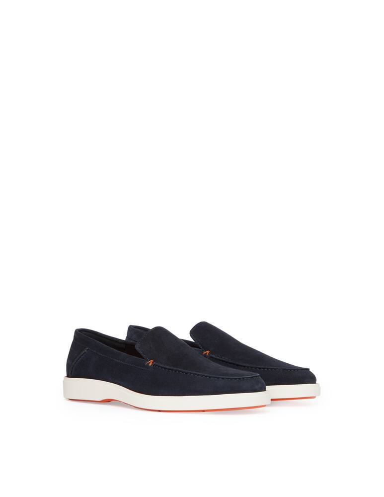 rinascente Santoni Detroit suede loafers - blue